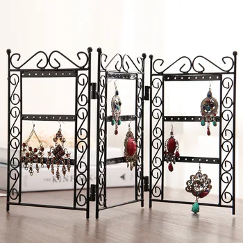 

Jewelry Boxes 2019 New Earring Shelves Display Jewelry Metal Stud Earrings Pendant Necklace Household Receive Aircraft Hanging