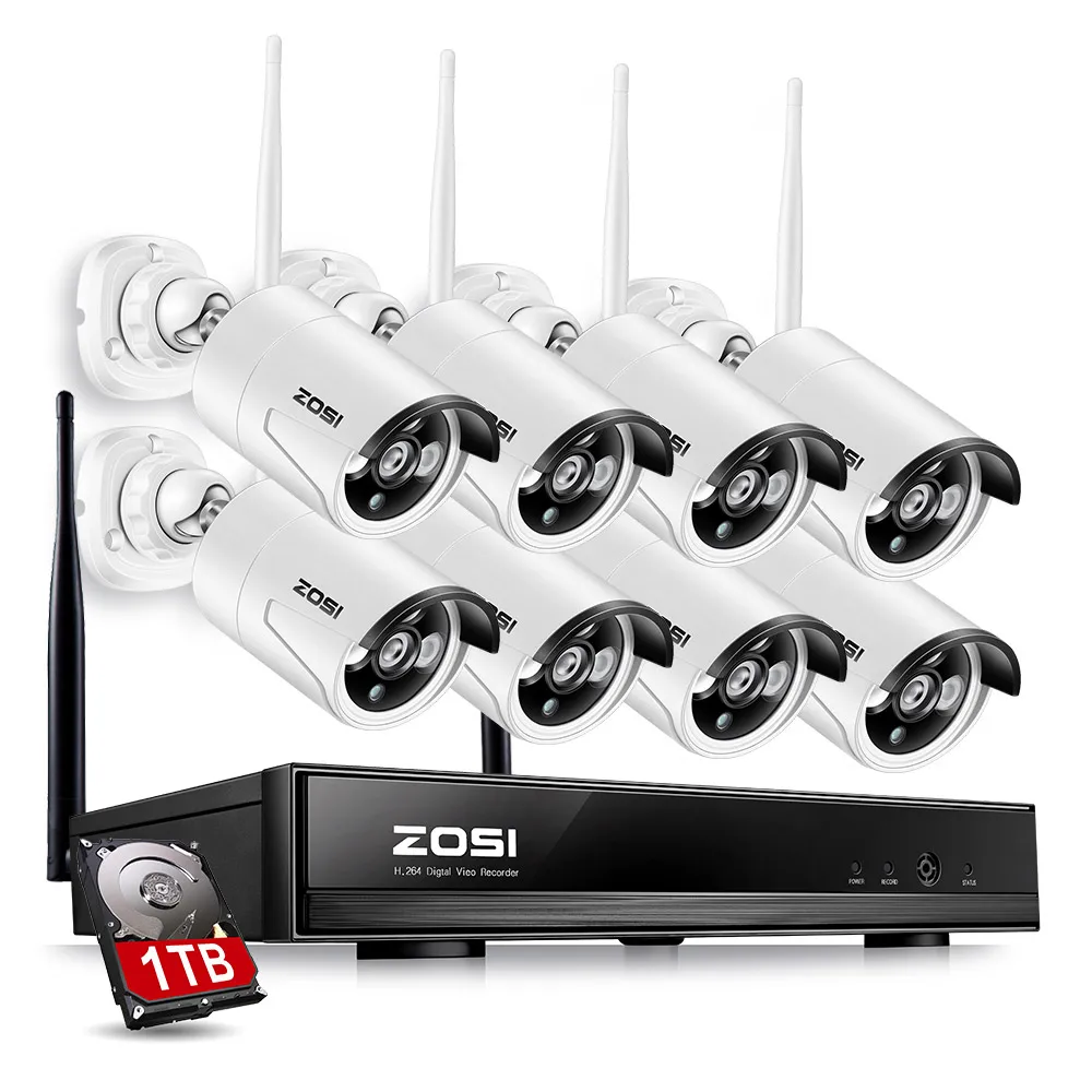 Система видеонаблюдения ZOSI 1 ТБ HDD 8 каналов 1080P HDMI NVR 960 МП P Wi Fi IP|surveillance kit|system