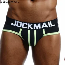 Jockmail cueca masculina marca sexy cuecas masculinas shorts de algodão macio deslizamento confortável calcinha dos homens sexy tanga gay breve