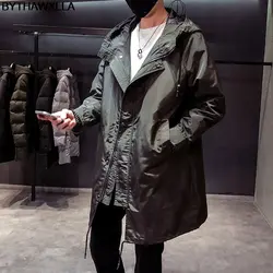 BYTHAWXLLA Лидер продаж Пальто мужское длинное пальто Masculino мужская одежда длинные куртки и пальто для будущих мам стиль W2179