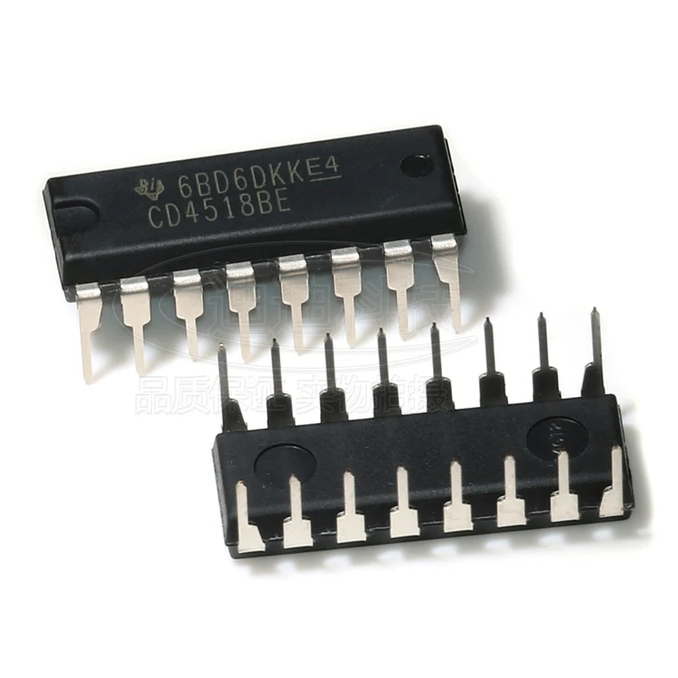 

Счетчик CD4518BE PDIP-16 Оригинал два, десятичное синхронное сложение