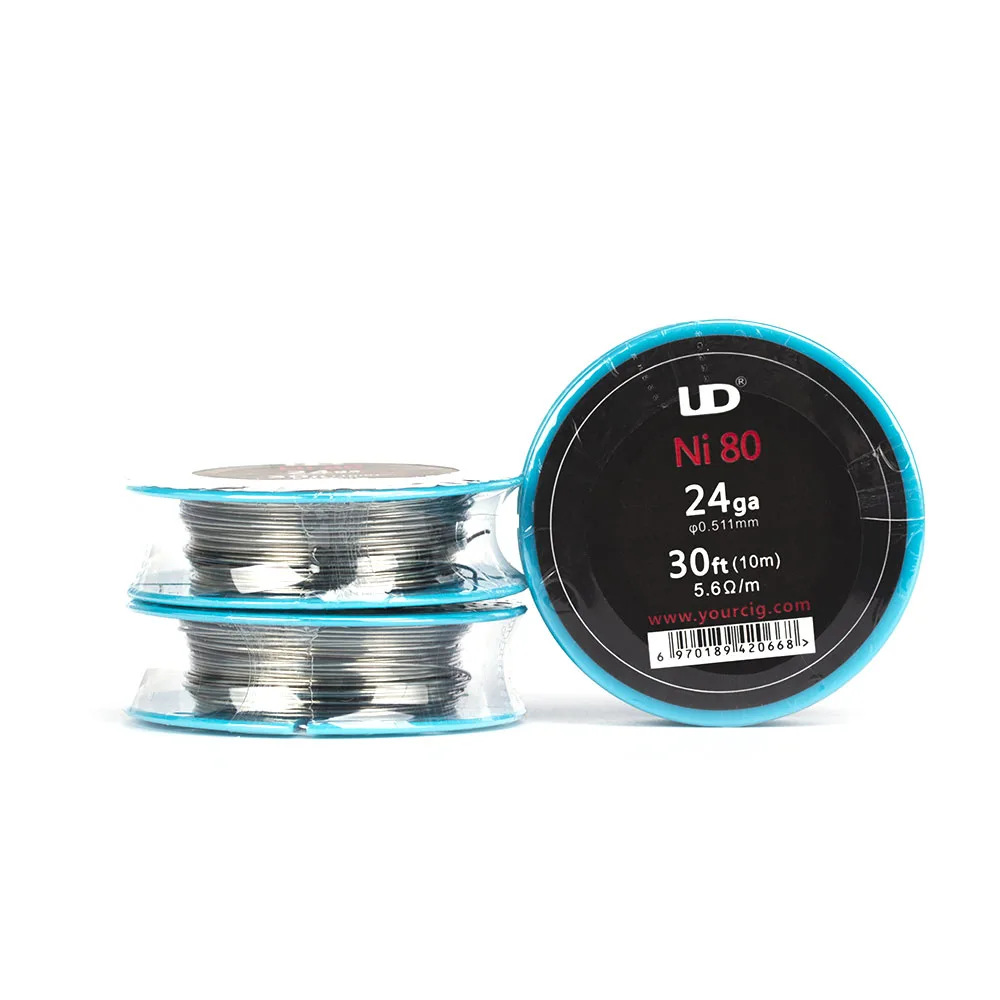 

UD Nichrome wire Youde 24ga 26ga 28ga Heating Wire resistance 30ft Replacement Coil Head for E Cigarette RDA Vaporizer Atomizer