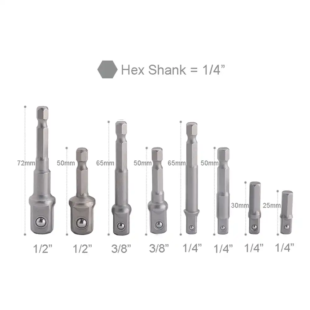 1pc Length 50mm Socket Adapter Drill BIt 1//4/" Hex Shank 3//8” Impact Driver Tool