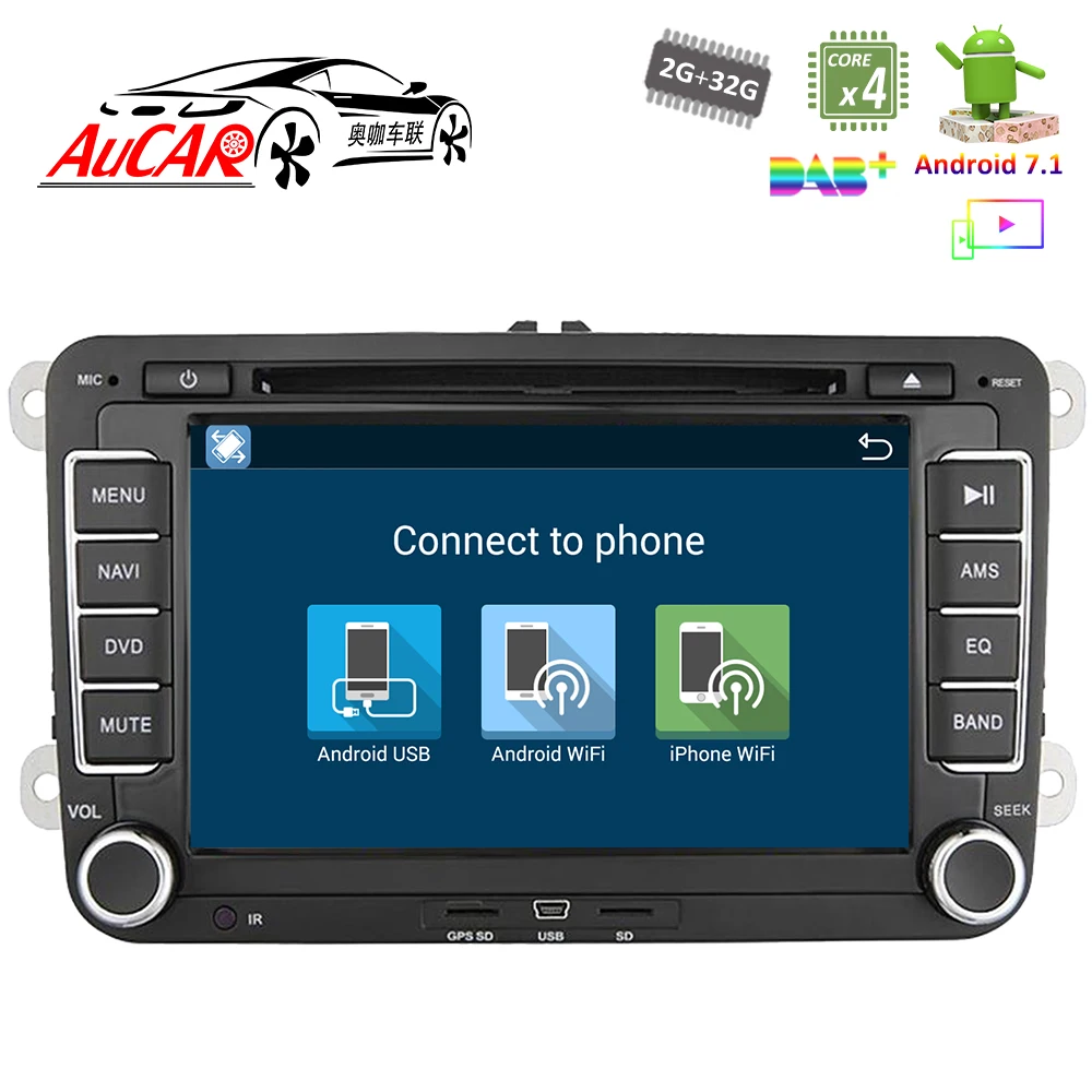 Flash Deal Android 8.1 7" 2 din Car radio GPS Navigation Player for VW Universal Jetta Bora Passat Golf Bluetooth GPS Radio WIFI 4G Stereo 4