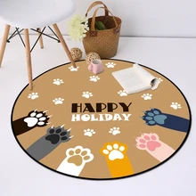 Милый мультяшный Кот ноги собаки круглые тапете полярные Нескользящие круглые играющие Дети Коврик Гостиная Спальня области ковры декоративные ковры