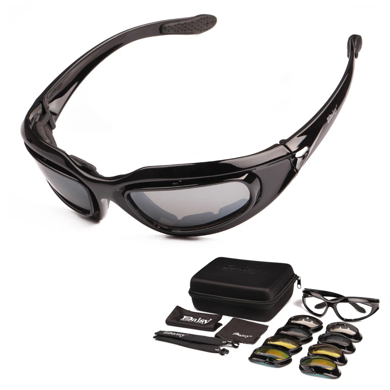 Polarized C5 Army Goggles Military Sunglasses 4 Lens Kit Men's Desert