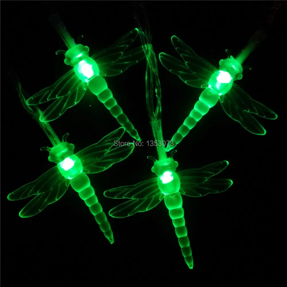 Luminarias 10M 100 LEDs dragonfly LED string lights Christmas lights Wedding Party Garden decoracao Fairy Light - green