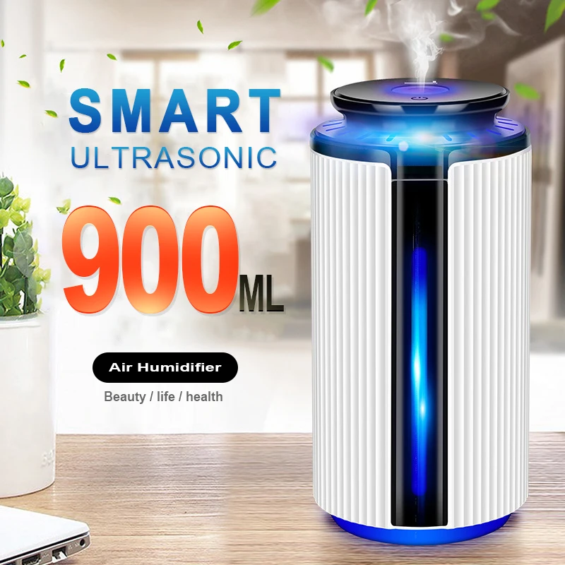 

High Quality 900ML Air Humidifier Ultrasonic USB Diffuser Aroma Essential Oil 7 Color LED Night light Cool Mist For Home Office