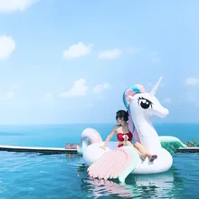 220 см 86 дюймов бассейн надувной цветной Единорог бассейн поплавок в воде плавучий остров водные виды спорта надувной матрас пляжные игрушки