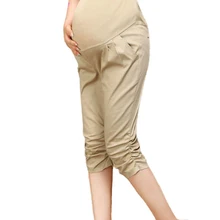 Summer Maternity Pants Comfy Gravida Clothing Knee-Length Pants Pregnancy Maternity Clothes for Pregnant Women Belly Pants