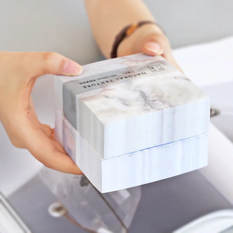

400sheet/pc/ pack white marble square memo pad sticky note for school offce supplies stationery wholesale