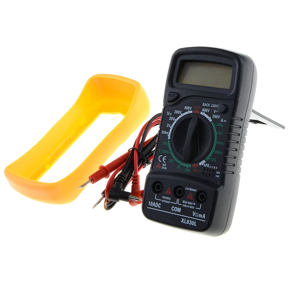 

Backlight Digital LCD Multimeter Voltmeter Ammeter Handheld XL830L AC DC OHM Volt Tester Test Current Overload Protection
