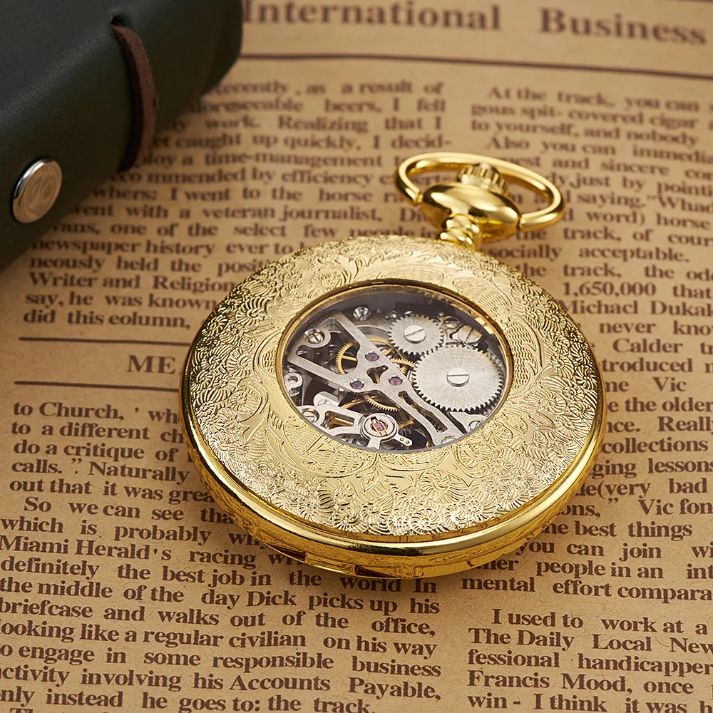 New Mechanical Watch 2018 Men Automatic hand Winding Pocket Watch Silver Simple Open Face Chain Pendant 5
