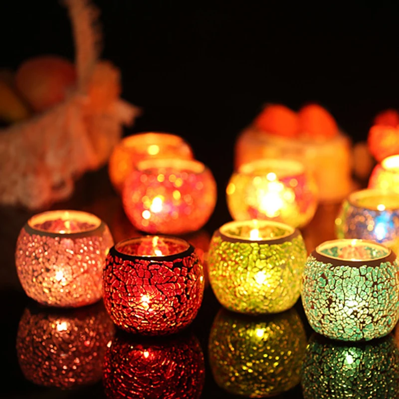 

Nordic Style Candlestick Glass Handmade Candlestick Candlelight Dinner Decorations Wedding Candle Cup Home Decoration 18 Colors