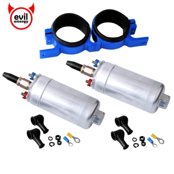 

evil energy 2pcs High Quality Fuel Pump 0580254044 Poulor 300lph With Fuel Pump Mounting Bracket Clamp Blue