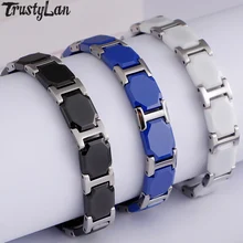 Звено цепи, керамический браслет для мужчин и женщин, ручной работы, нержавеющая сталь, забота о здоровье, энергетические мужские s браслеты для женщин, ювелирные аксессуары