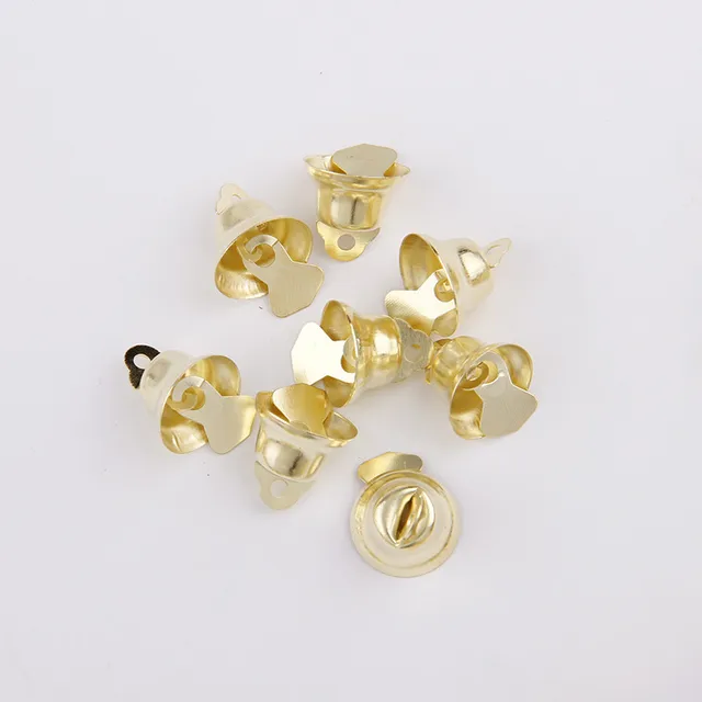 10-50mm Gold Plated Bells Ornaments Trumpet Mini Jingle Bells for