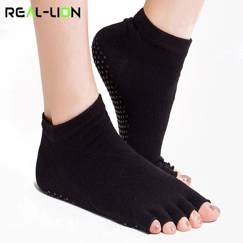 1 Pair Anti Slip Open Toe Peep Toe Yoga Socks Women Non Slip Silicon