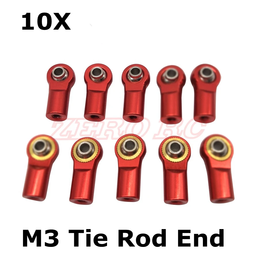 

10PCS ALLOY M3 Tie Rod End Ball Joint Head Holder (RED) For RC4WD D90 D110 Axial SCX10 RC Crawler Truck