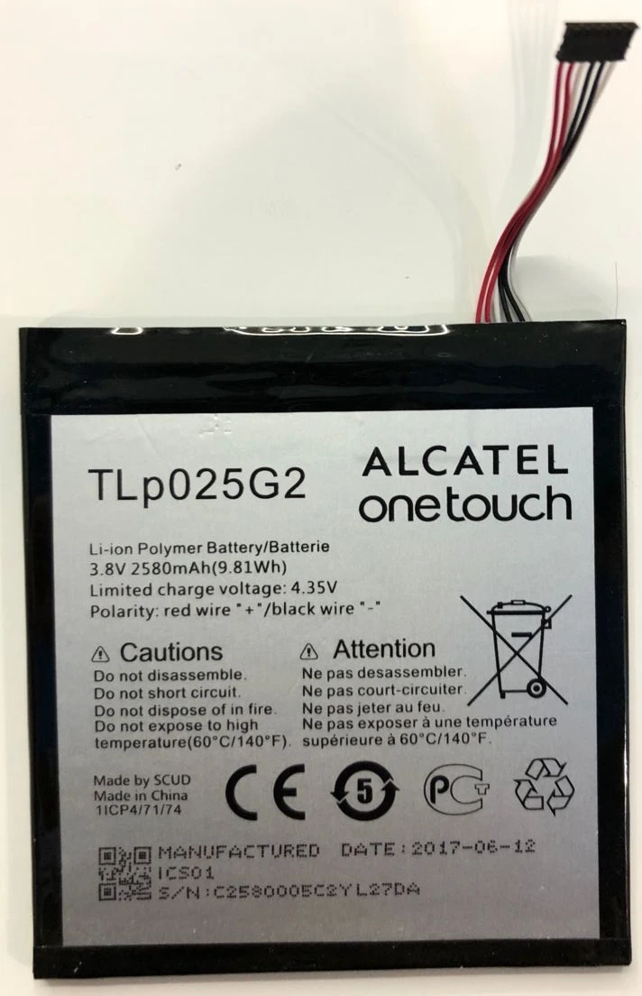 2580 мАч TLP025GC батарея для Alcatel One Touch Pixi 4 7 0 9003X TLp025G2/TLp025GC батареи  Мобильные | Аккумуляторы для телефонов -32959550443