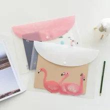 Милый Фламинго Птица А4 файл мешок сетка Сумка для документов ПВХ файл папка канцелярские Патчи Производство