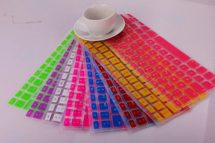

Colorful EU Spanish Letter Silicone Keyboard Protector Cover Skin Film For Apple Mac MacBook Pro 13 15 17 Air Retina 13