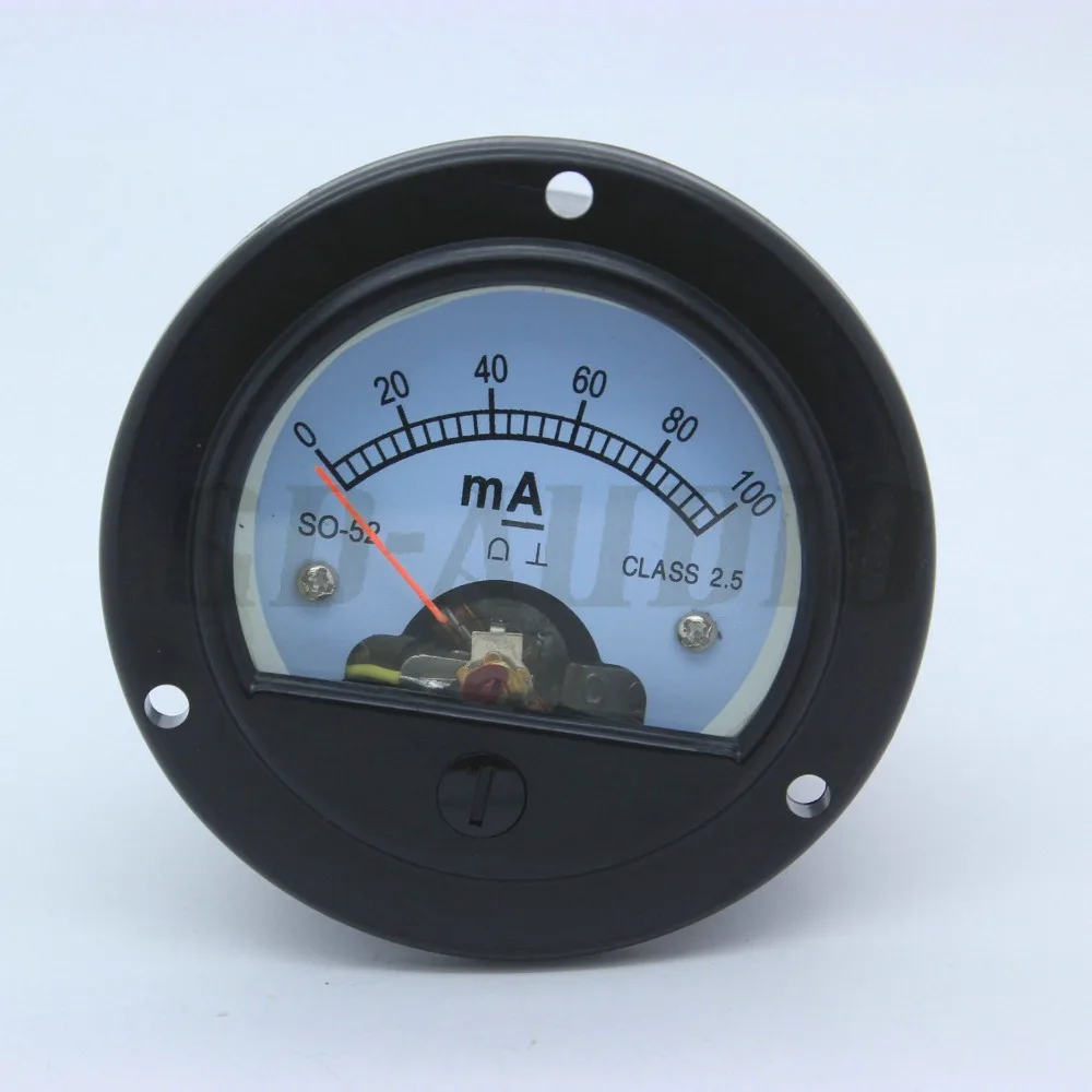 

1PC 52mm DC100MA Round Panel Meters Moving Coil Amperemeter for 300B EL34 KT88 5881 Vintage Tube Amplifier DIY Project