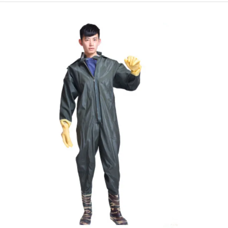 Mens PVC Full Body Chest Wader Work Overalls Clothes Pants Boots & Gloves Mm000 Mens PVC Full Body Chest Wader Work Overalls Clothes Pants Boots & Gloves Mm000