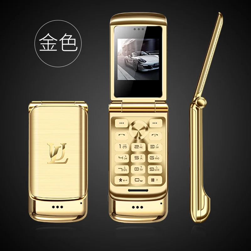 Маленький телефон-раскладушка Ulcool V9 1.54nch крошечный экран Bluetooth FM радио анти-потеря супер мини мобильный телефон PK V36 V66 - Цвет: Gold