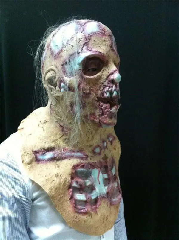 Zombie Mask Soft Rubber Skeleton Ghost Scary Halloween Party Costume Dress up Gifts - 3