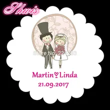 100 шт. Свадебные Self-бумажные наклейки коробка конфет Стикеры s Свадебная пригласительная наклейка собачий жетон на Свадебные торжества