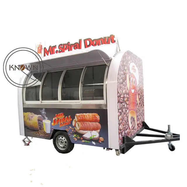 2 Wheels Food Truck For Sale Europe Fast Food Kiosk Hand Push Mobile Food Trailer