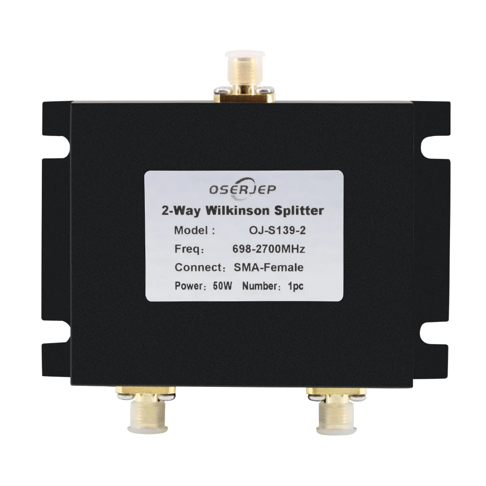 

SMA Type Female 2 Way Power Splitter Divider Combiner 698-2700MHz 50W Wilkinson Micro Strip For Mobile Phone Signal Booster