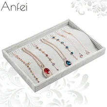 Бархат Цепочки и ожерелья Дисплей лоток Подвеска Цепочки и ожерелья Организатор Цепочки и ожерелья s Дисплей s стойки для хранения ювелирных изделий стойки Организатор Box A166