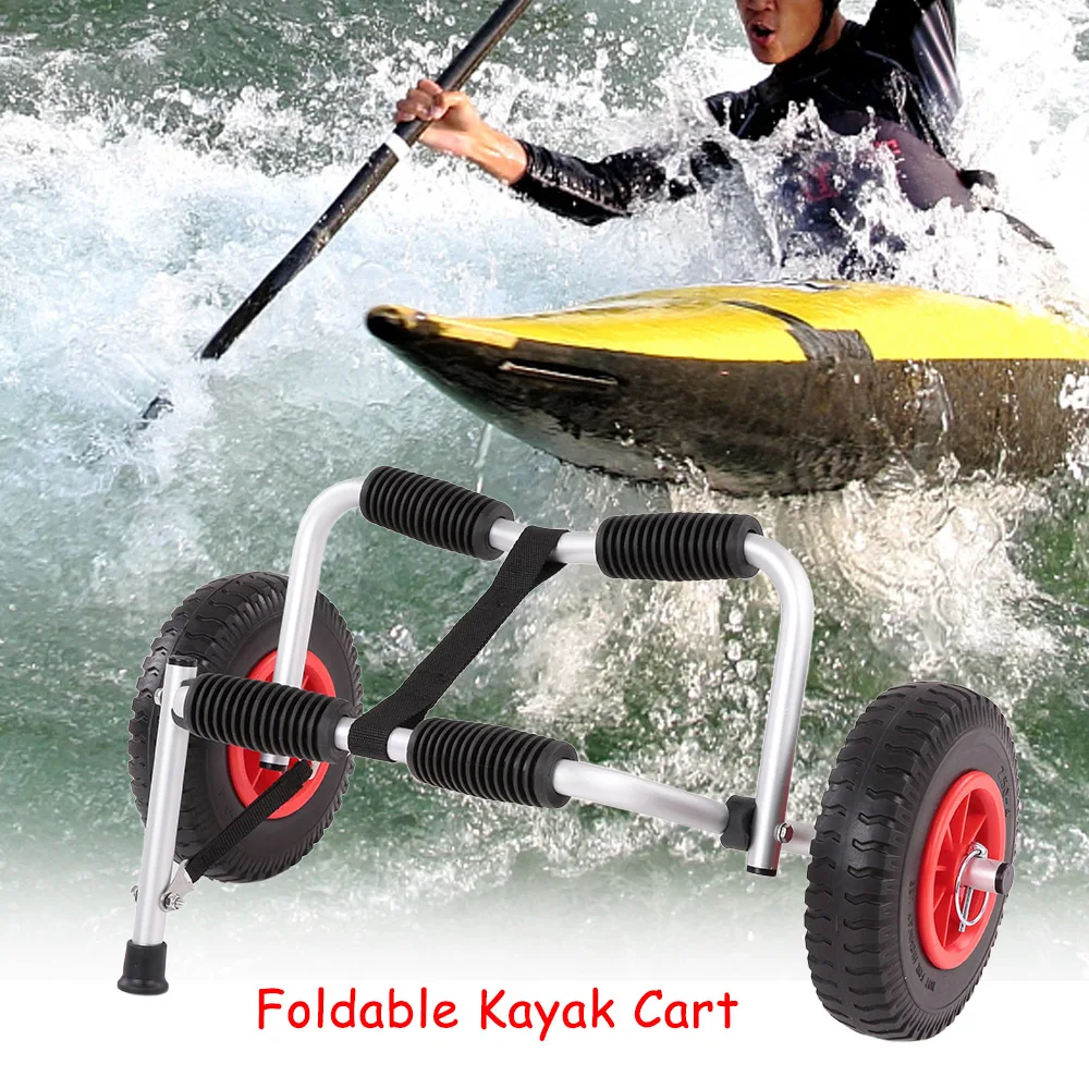 

Portable Lightweight Folding Boat Kayak Carrier stably support Canoe Trolley Transport Trailer Cart Removable Wheels water sport