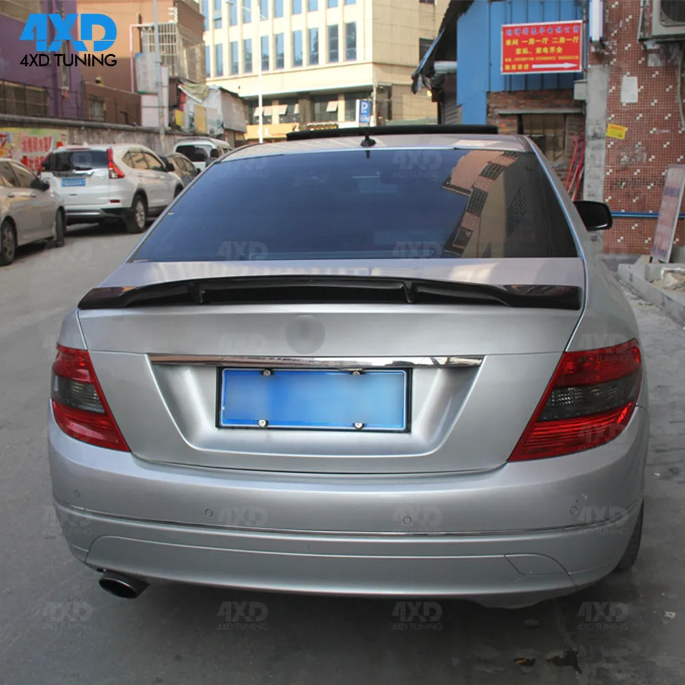 W204 Sedan Carbon Fiber Rear Spoiler R Style For Mercedes C220 C200 C250 C260 Rear Trunk Wing 2008 2009 2010 2011 2012 2013 2014