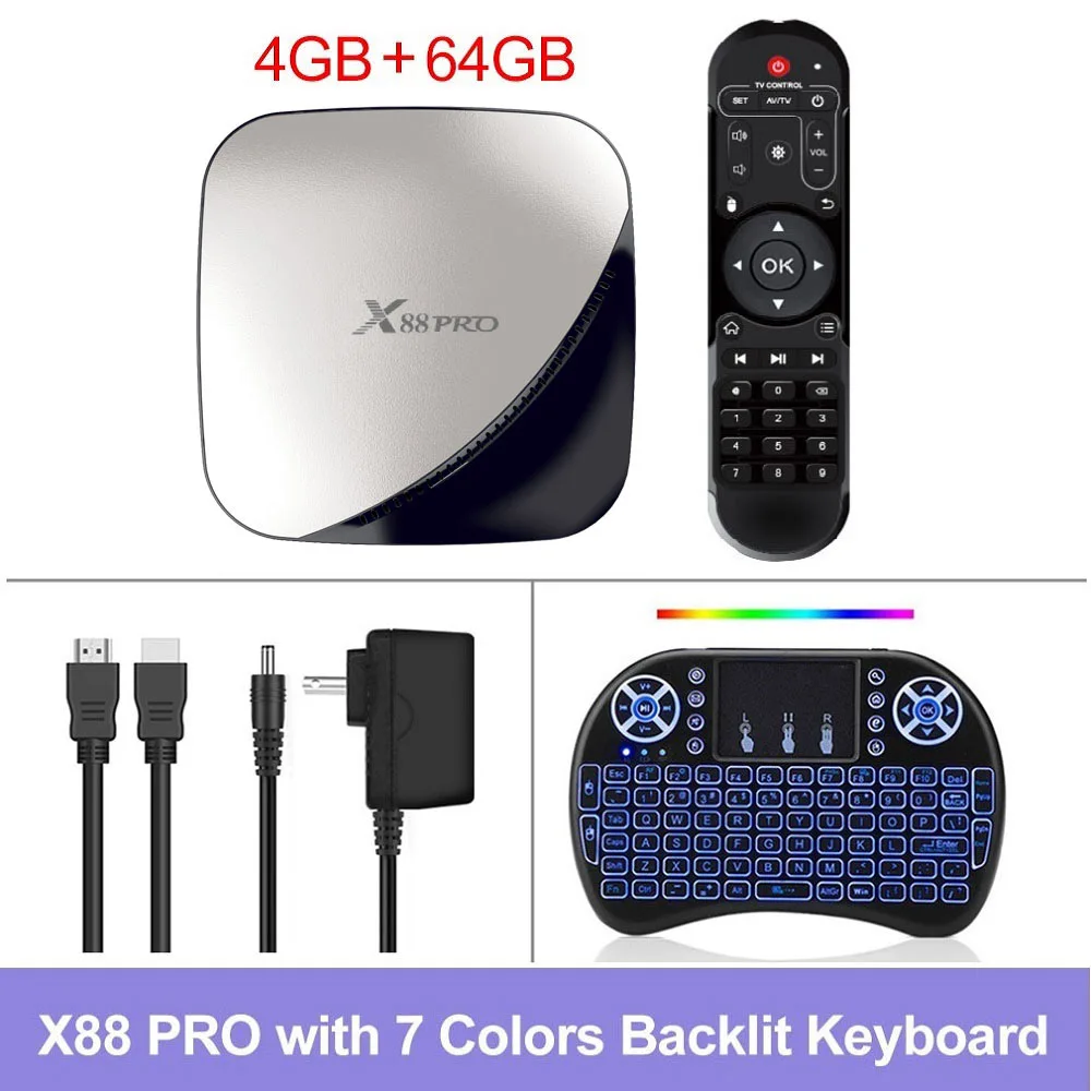 X88 PRO Android 9,0 Smart tv Box 4G 64G Rockchip RK3318 Восьмиядерный 5G Wifi 4K HD телеприставка Google медиа YouTube X88PRO - Цвет: Silver 4G64Gbaklit