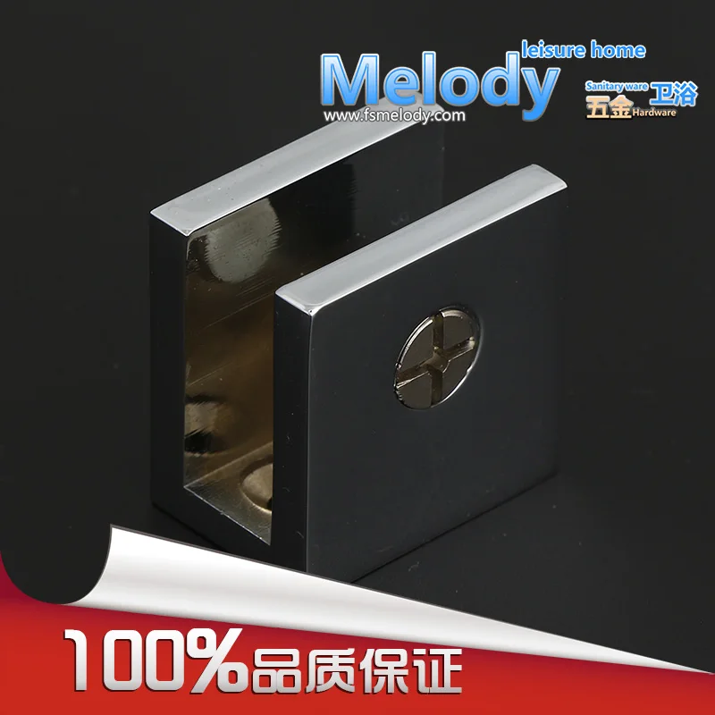 GC03 Shower screen enclosure glass panel Fixed Clamp Brass Chrome