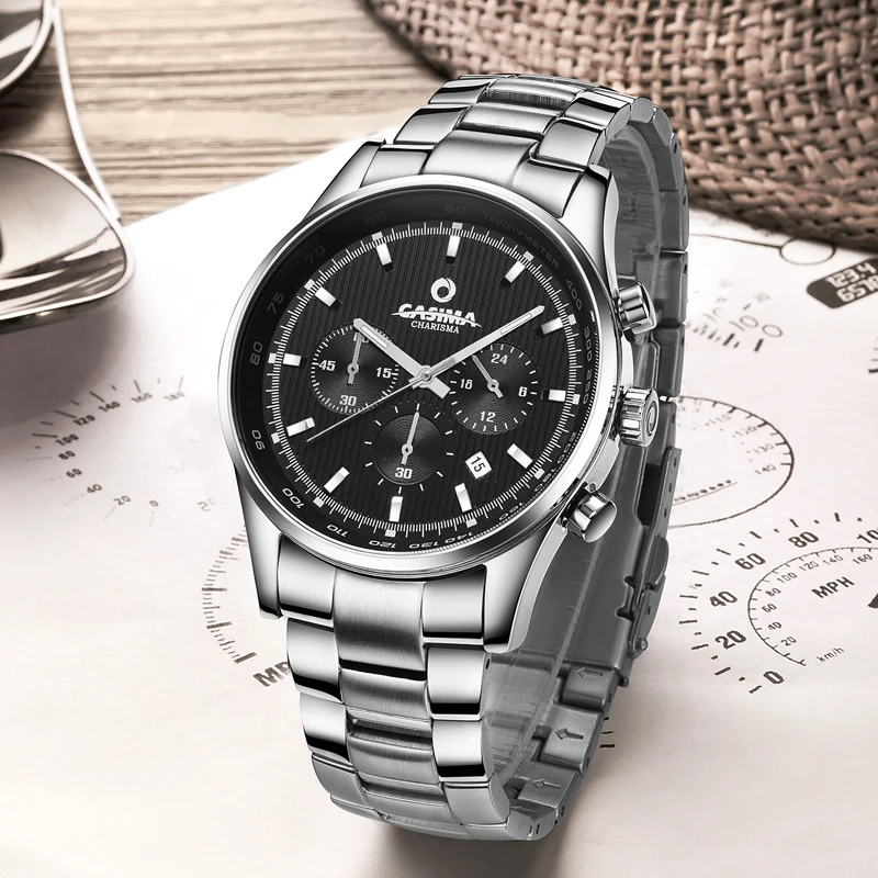 Элитный бренд часы Для мужчин Бизнес Классическая модельная обувь, кварцевые наручные часы, Для мужчин s 316L Нержавеющая сталь Водонепроницаемый# CASIMA 5114