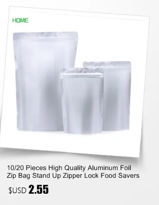 10/20pcs FDA Grade Clear Aluminum Foil Pouches Stand Up Food Stoarge Bags Resealable ZipLock Bag Food Packaging