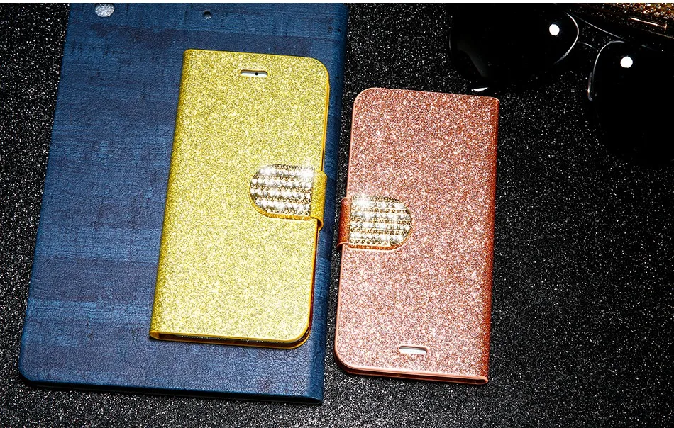 FLOVEME Luxury Bling Diamond Glitter Flip Case for Apple iphone 6 6S 7 Plus 5.5 Leather Girl Bag Wallet Stand Rhinestone Cover (16)