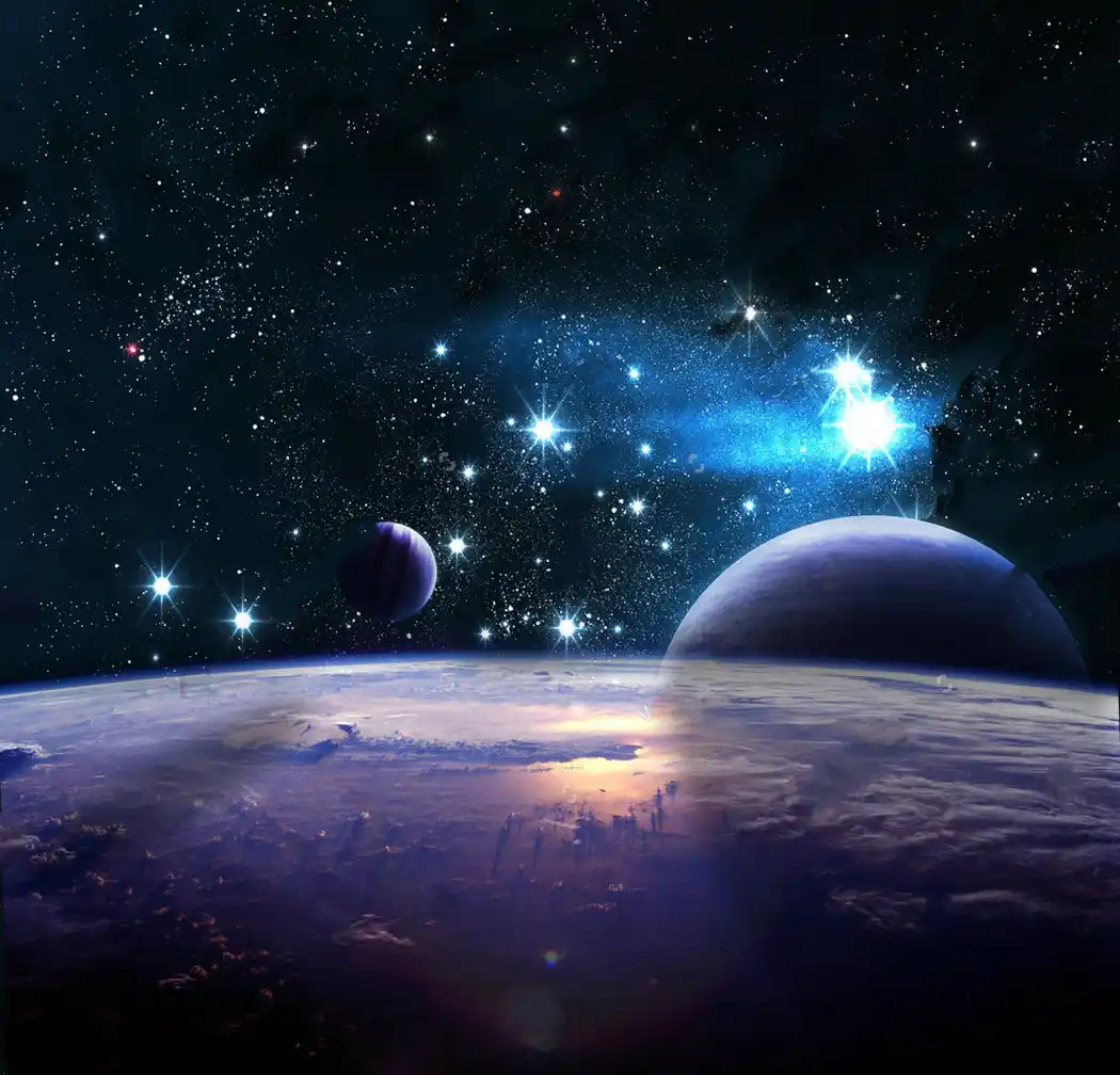 outer space nebulae galaxy theme backdrop Vinyl