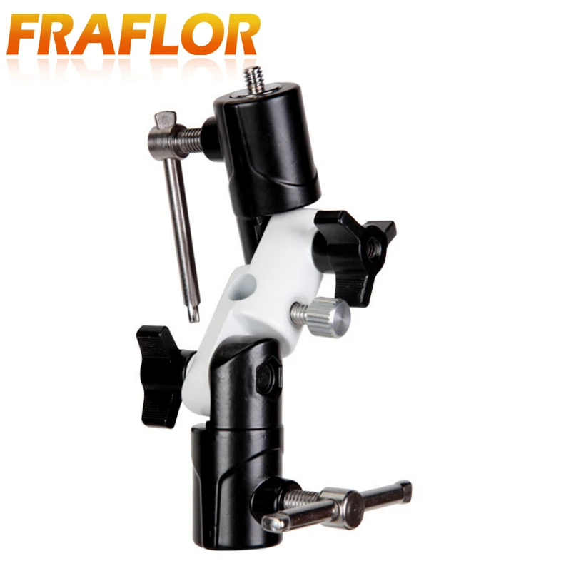 Universal Light U-shaped Swivel Metal Flash Holder Three-section Bracket Light Stand / Tripod / Flash Photography Umbrella