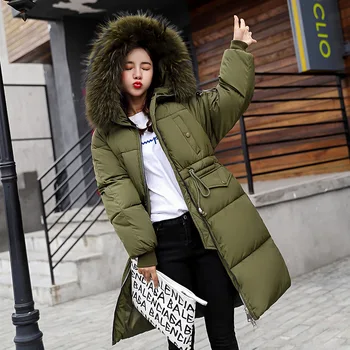 

2020 Parka Women Winter Coats Long Cotton Casual Fur Hooded Jackets Women Thick Warm Winter Parkas Female Overcoat Coat MY51