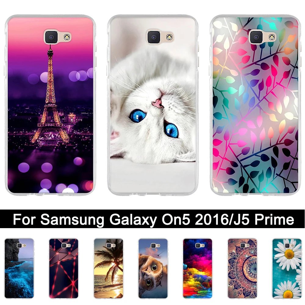 Чехол для Samsung Galaxy on5 2016 Мягкая силиконовая задняя крышка J5 Prime TPU чехол с принтом