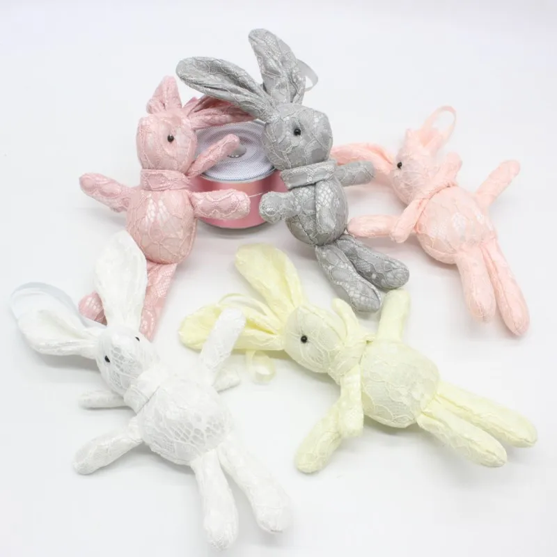 Lace Wishing Rabbit Toys Special Cute Bunny Rabbits Dolls Key Bag Pendants Cartoon Flower Wedding Party Decor 10pcslot (6)