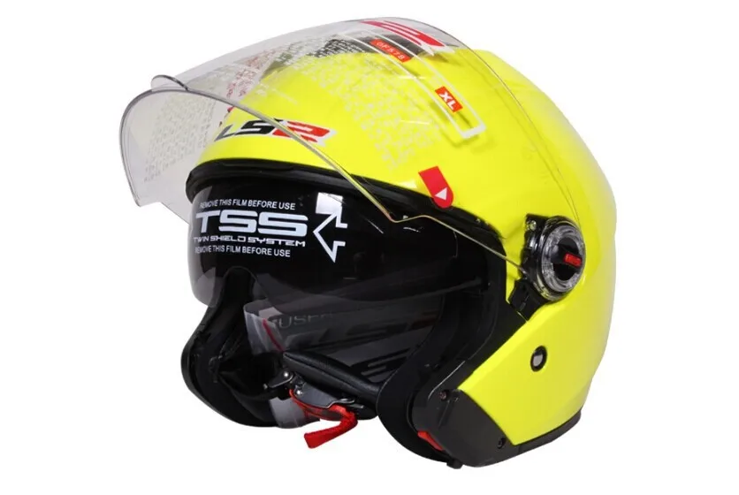 

Free shipping dual lens LS2 helmet half helmet full helmet LS2-OF578 motorcycle helmet sports a combination of yellow ,capacete