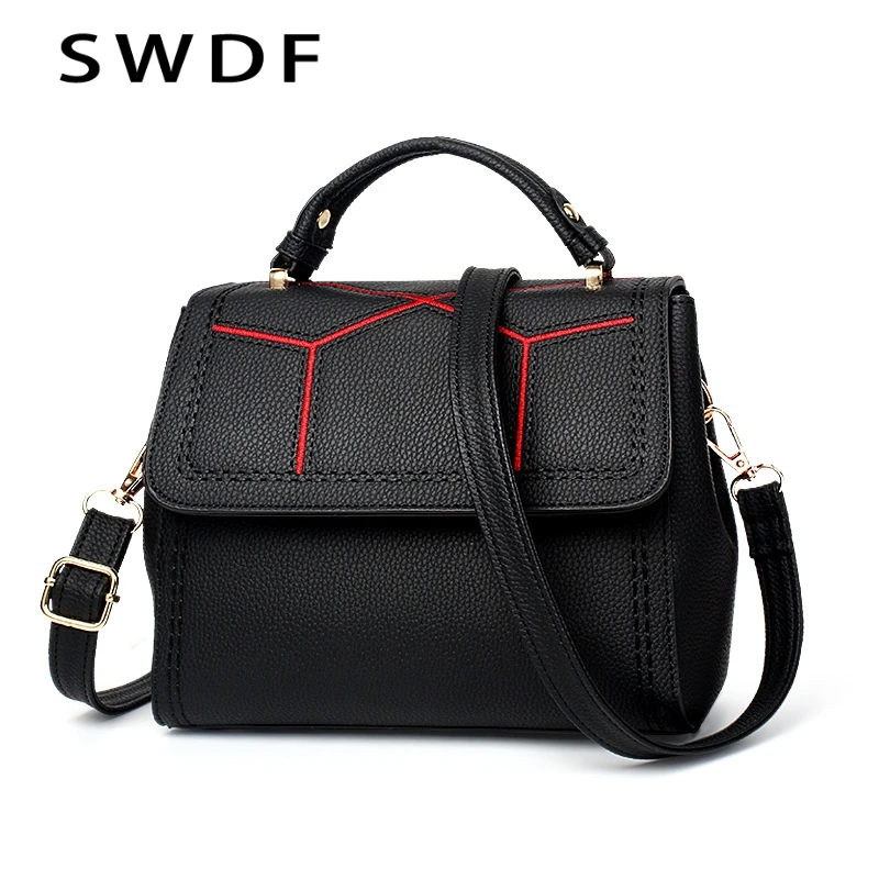 

SWDF-2019 New Women's Shoulder Bags High Quality PU Leather Messenger Bags Female Flap 6 Colors Optional Smooth metal zipper