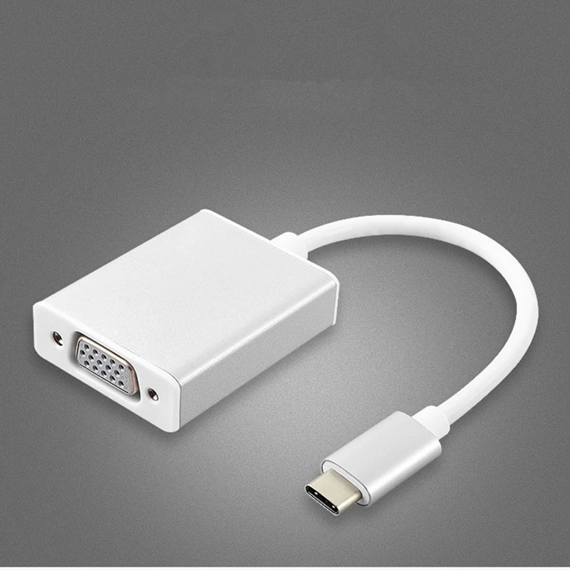 Trumsoon Type C USB-C to VGA Adapter Cable Male to Female Converter for New Macbook 12 inch Chromebook Pixel to Monitor TV