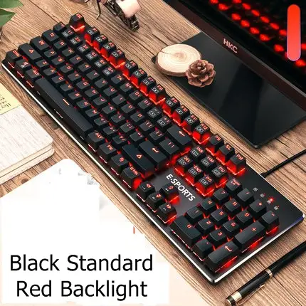 Wfirst Steampunk Backlit Usb Wired Ergonomic Mechanical Keyboard